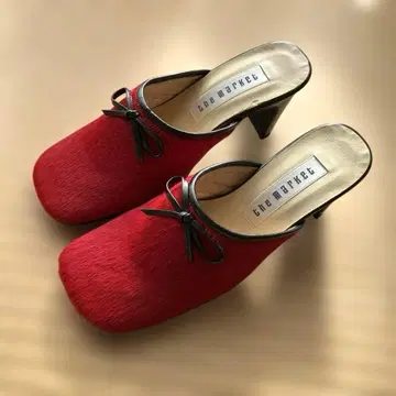 송치 뮬 레드 여성용 S 사이즈 22.5cm