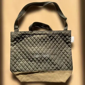 niko and - 퀼팅 토트백 카키
