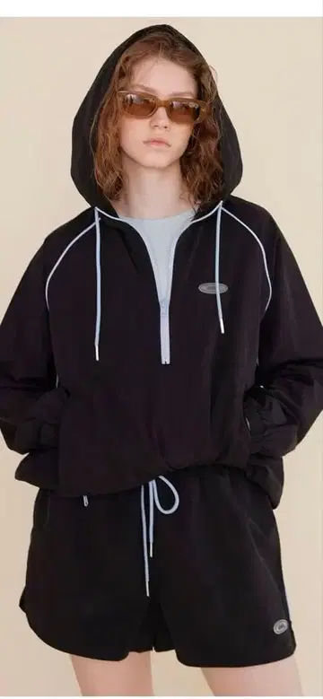 시루무린 아노락 후드티 숏팬츠 셋업