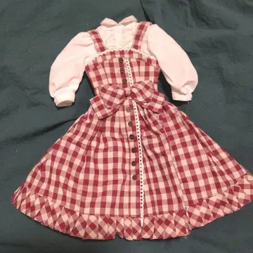 아존 45 양달의 포근한 체크 점프 스커트 set