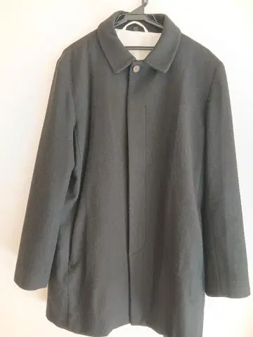 무인양품 블랙 울 코트