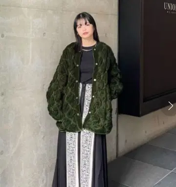 거의 미사용 [아메리빈티지] 벨로아 퀼팅 블루종 // 카키 // S