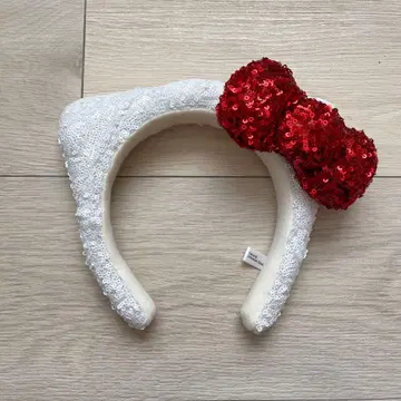 유니버셜 USJ 키티 머리띠 스팽글 화이트