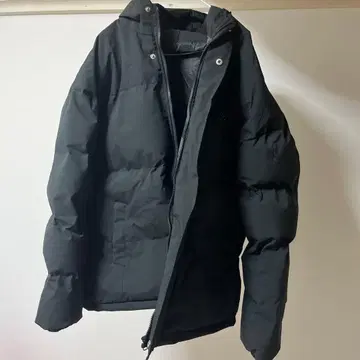 블랙 다운 자켓 프론트 지퍼