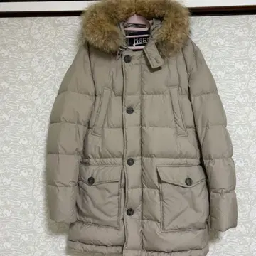Herno 나일론 후데트 다운 코트 베이지 Herno 재킷