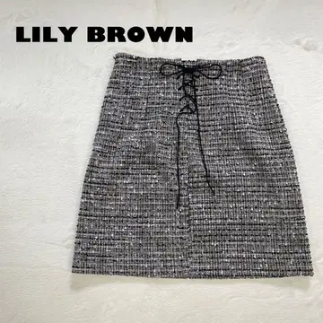LILY BROWN 릴리 브라운 트위드 미니 스커트 [ M ] 라메 블랙