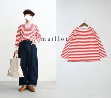 25AW maillot 마루도 보더 롱 Tee Tube Border