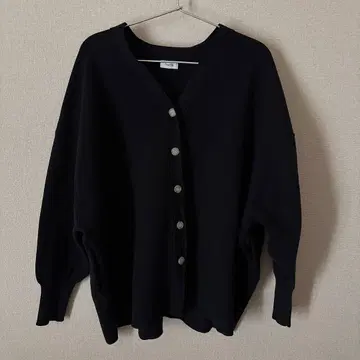 Apart by 스펀지 니트 BIG 가디건 다크 네이비