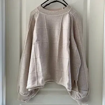 새상품급 diarte 저널 스탠다드 수입 아이보리 격자 패턴 니트 스페인