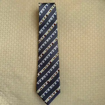 OVER-TEN TAYA 개 자수 넥타이 네이비