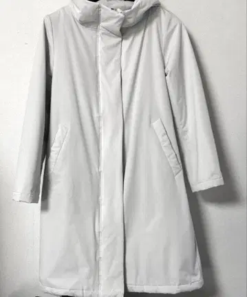 la.f - 라에프 아이스 그레이 후드 부착 롱 코트 M 사이즈