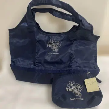 LAURA ASHLEY 네이비 에코백 새상품
