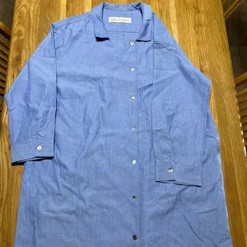 미디 우미 긴팔 버튼 셔츠 파랑 스카이블루