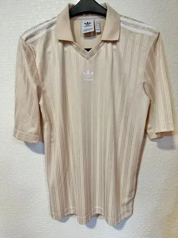 adidas 스트라이프 피케 셔츠 M 사이즈 베이지