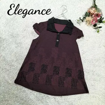 [엘레강스] 여성용 반팔 튜닉 레트로 리프 무늬 M~L