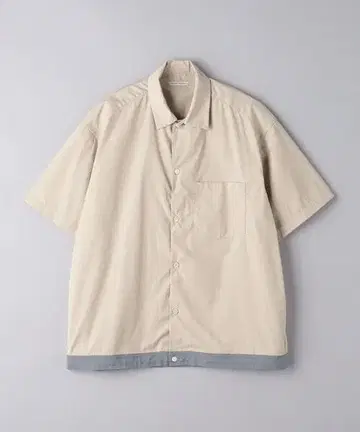 UNITED ARROWS 드로우 코드 브로드 숏 슬리브 셔츠 L