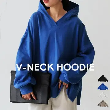 안티카 V넥 디자인 미니 쭈리 후드티 여성용 상의 긴팔