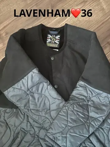 LAVENHAM 라벤햄 퀼팅 코트 절개 보아 안감 36 블랙