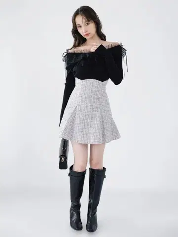 완전 새상품 dazzlin 스위칭 코르셋 미니 스커트 그레이