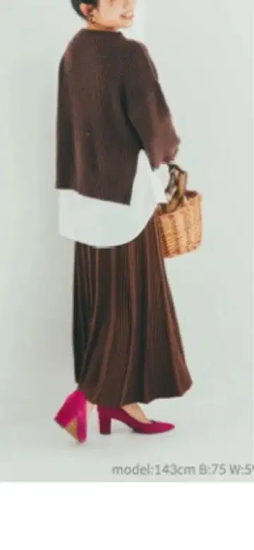 COHINA 셔츠 레이어드 와플 니트