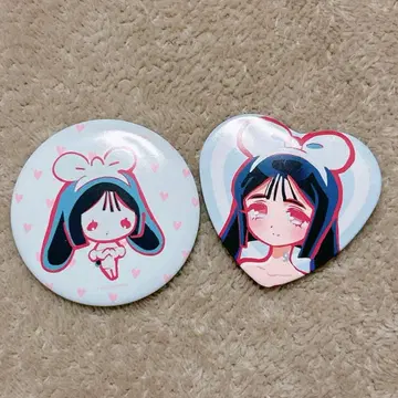 ALIENSTAGE 스아 토끼 하트 캔뱃지