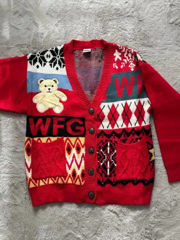 HOOK 패치워크 패턴 니트 가디건