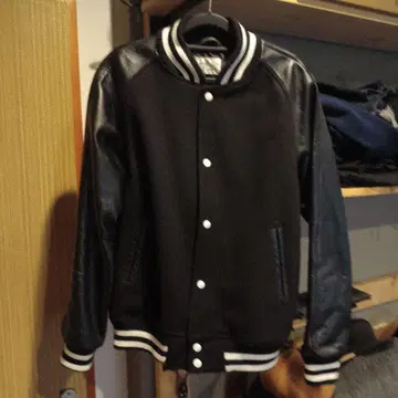 코엔 바시티 자켓 블랙 L 사이즈