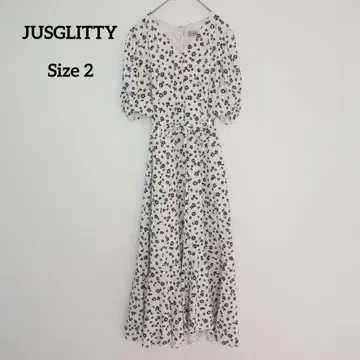 JUSGLITTY 저스길리티 플라워 무늬 롱 원피스 사이즈 2