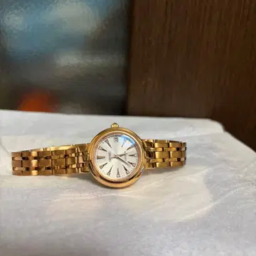 새상품! SEIKO 솔라 엘릭세느 핑크 골드 다이아 손목시계 소형 여성용