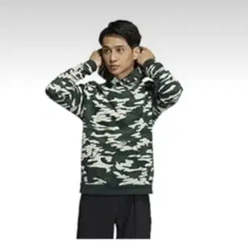 adidas 골프웨어 카모 패턴 프린트 긴팔 풀오버 후디 남성용