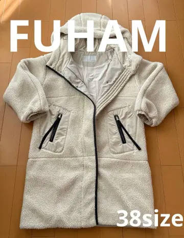 FUHAM 보아 코트 플리스 자켓 화이트