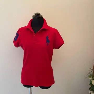 랄프 로렌 피케 셔츠 빨간색 빅 포니