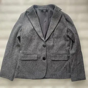 그레이 헤링본 울 테일러드 자켓