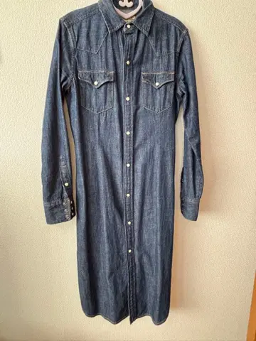 데님 버튼 셔츠 원피스
