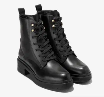 콜한 천연 가죽 셰리 레이스업 러그 부츠 워터프루프