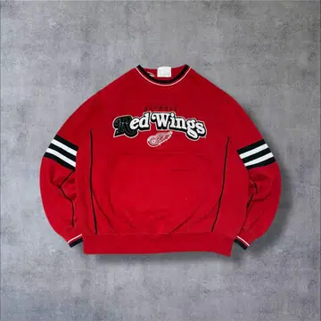 [ NHL ] 빈티지 Lee 디트로이트 레드윙스 맨투맨 빨검 M