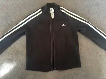 adidas 블랙 슬림 니트 트랙 탑