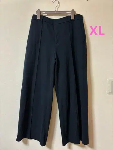 유니클로 2024년 브러쉬드 저지 와이드 팬츠 네이비 XL