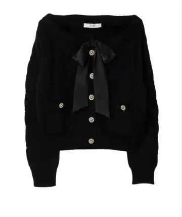 Aerienne Cable-Knit Ribbon Cardigan