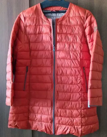오렌지 롱 기장 다운 자켓