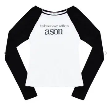 한국 as'on 아존 ason 긴팔 래글런 롱 슬리브 상의 Y2K 롱티