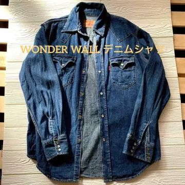 WONDER WALL 다크 블루 데님 셔츠