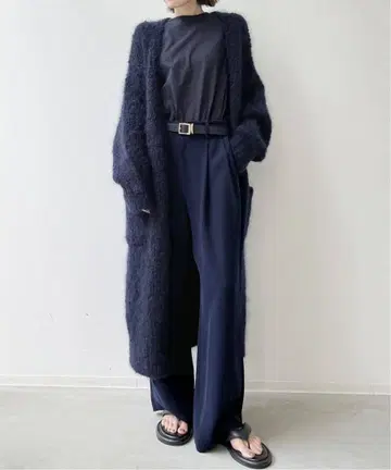 [ HAVEL Studio ] 라빠르망 모헤어 롱 가디건 네이비