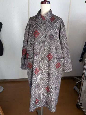 오시마 명주 리버서블 롱 코트