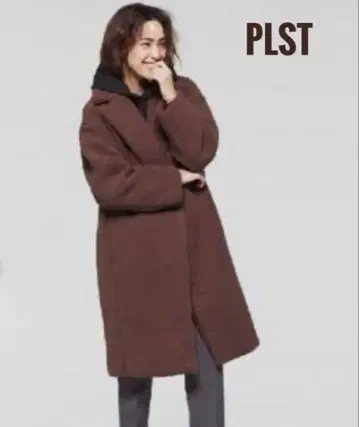 PLST 플라스테 보아 코트 브라운 S 테디베어 코트