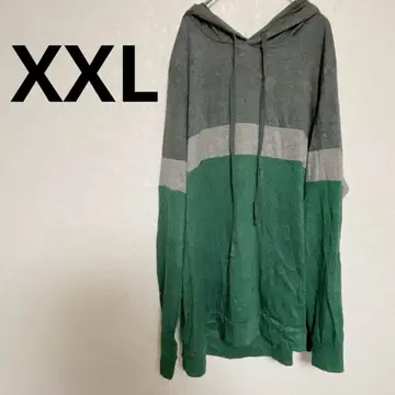 즉시 구매 OK 그레이/그린 스트라이프 후드티 XXL 여성용 남성용