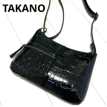 takano 타카노 가방 에나멜 가죽 소가죽 블랙 숄더백
