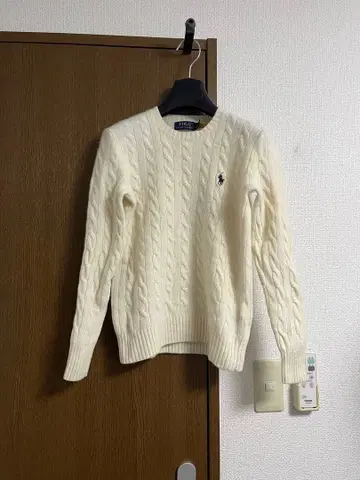 랄프 로렌 케이블 니트 울 캐시미어 스웨터 아이보리 XS 컨디션 최상