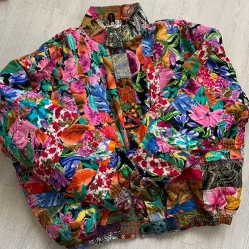 WEBEBOP 블루종 자켓 패치워크 화려한 올 패턴