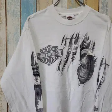 736 할리데이비슨 긴팔 티셔츠 롱티 양면 프린트 M
